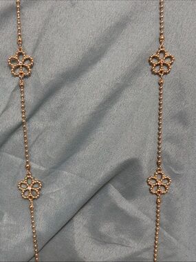 Liz Claiborne Delicate Gold Floral Station Necklace - Women Jewelry